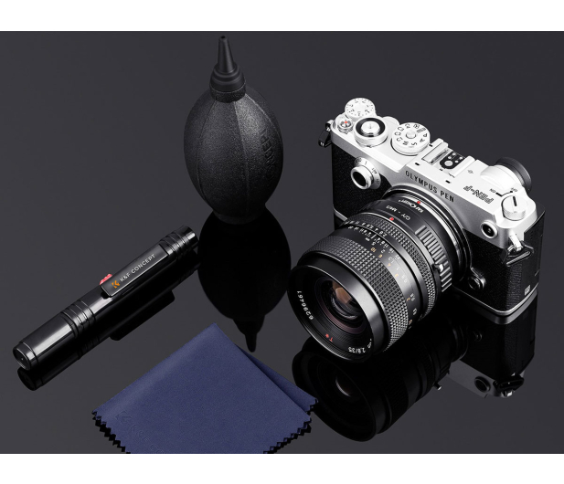 K&F Concept Zestaw czyszczący 3w1 - gruszka, mikrofibra, piórko fotograf - 1550373 - zdjęcie 2